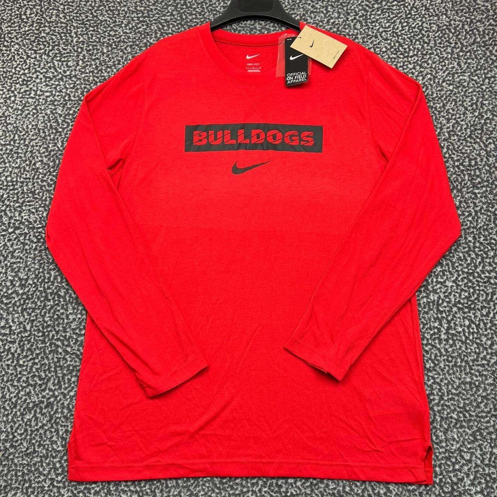 Nike Dri-Fit Shirt Men Large Georgia Bulldogs Long Sleeve Crew Neck New L‎